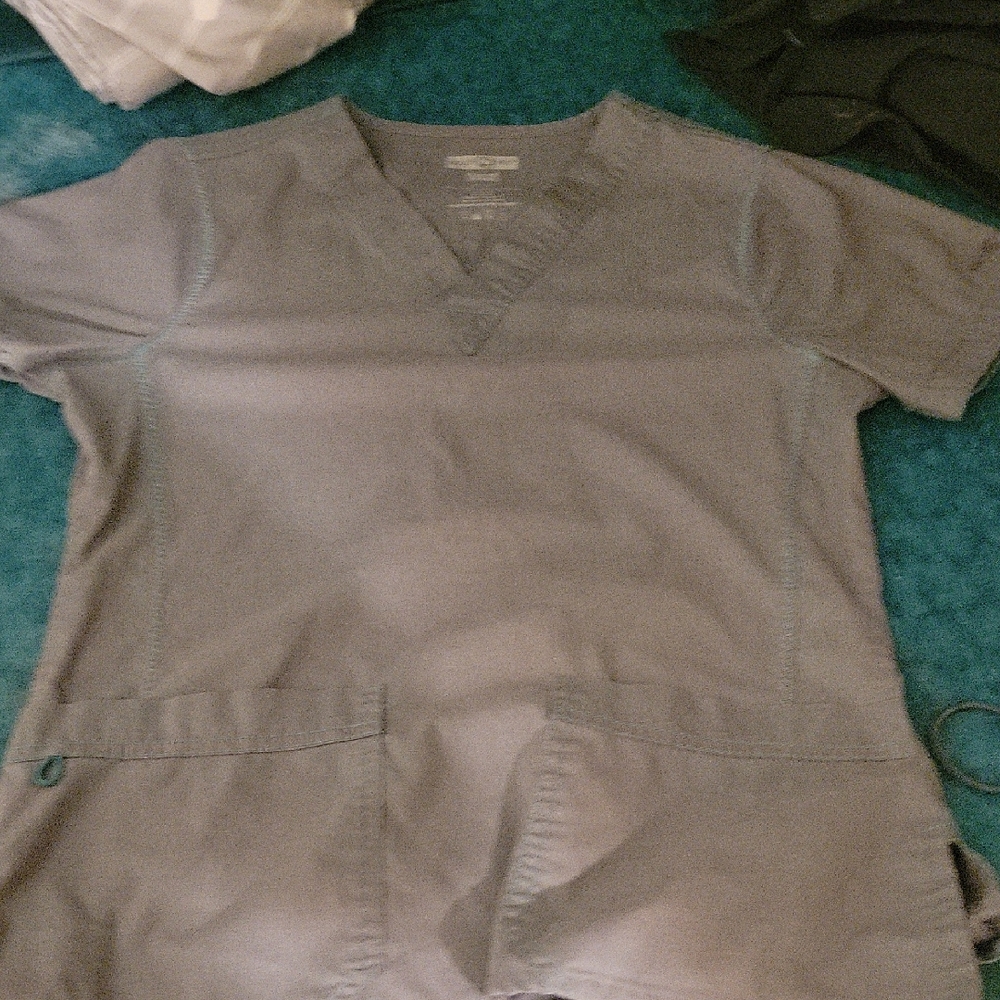 Health Pro Gray Scrub Top